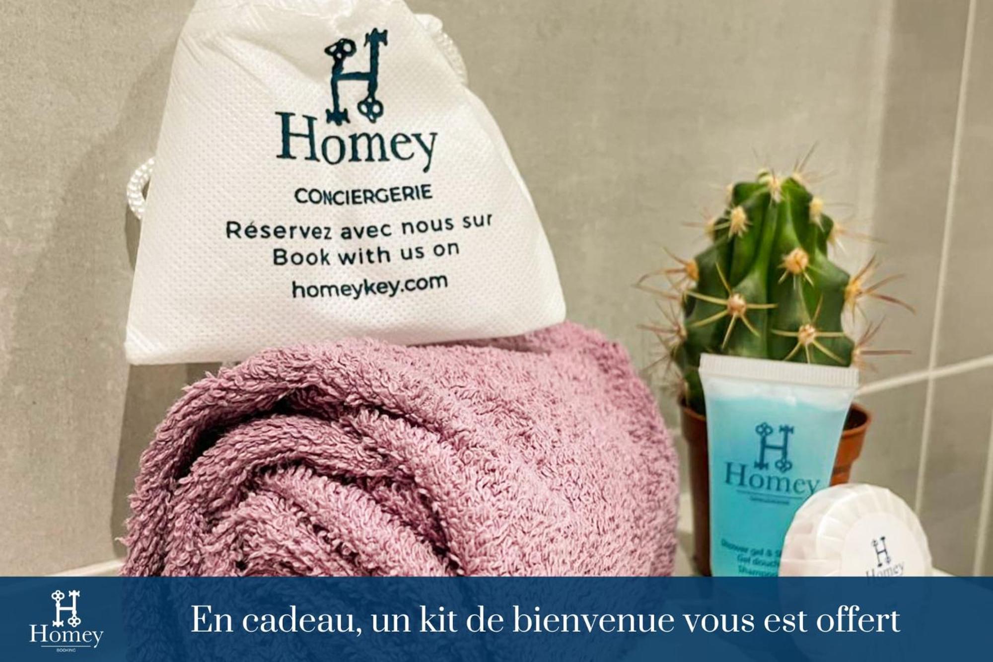 Homey Keola - Parking Prive Gratuit - Aux Portes De Geneve - Au Pied Du Tram - Appartement Avec 1 Chambre Et Un Grand Salon Avec Un Canape-Lit アンビイ エクステリア 写真